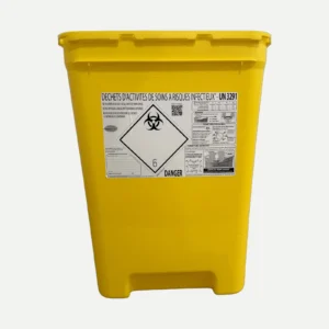 Conteneur plastique jaune réalisé par Plazur Industries