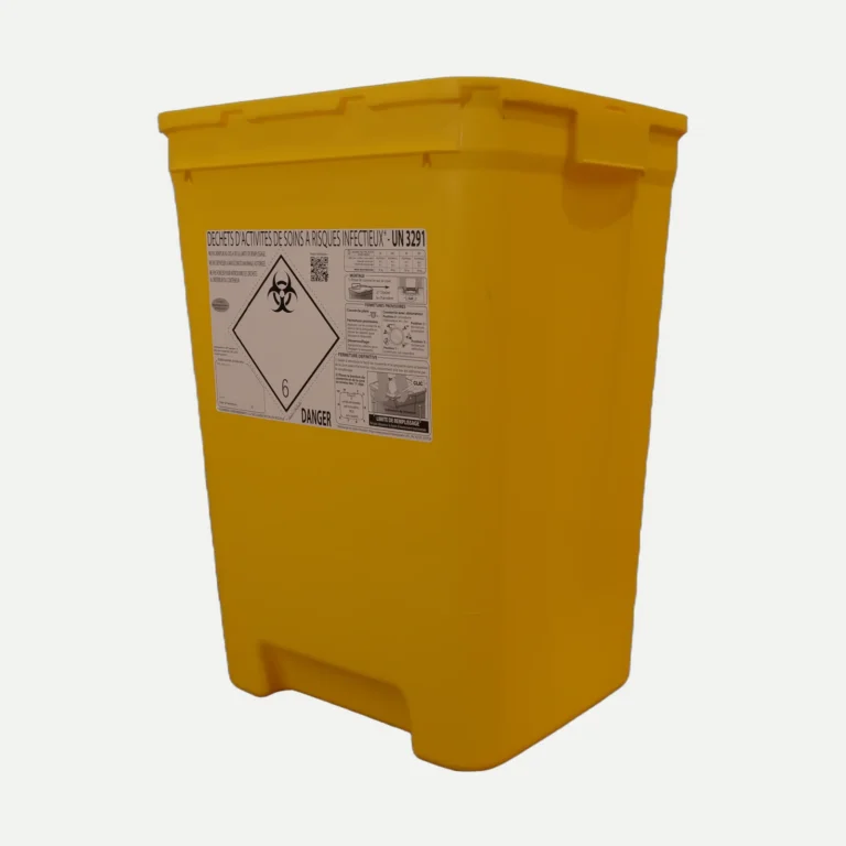 Conteneur plastique jaune réalisé par Plazur Industries